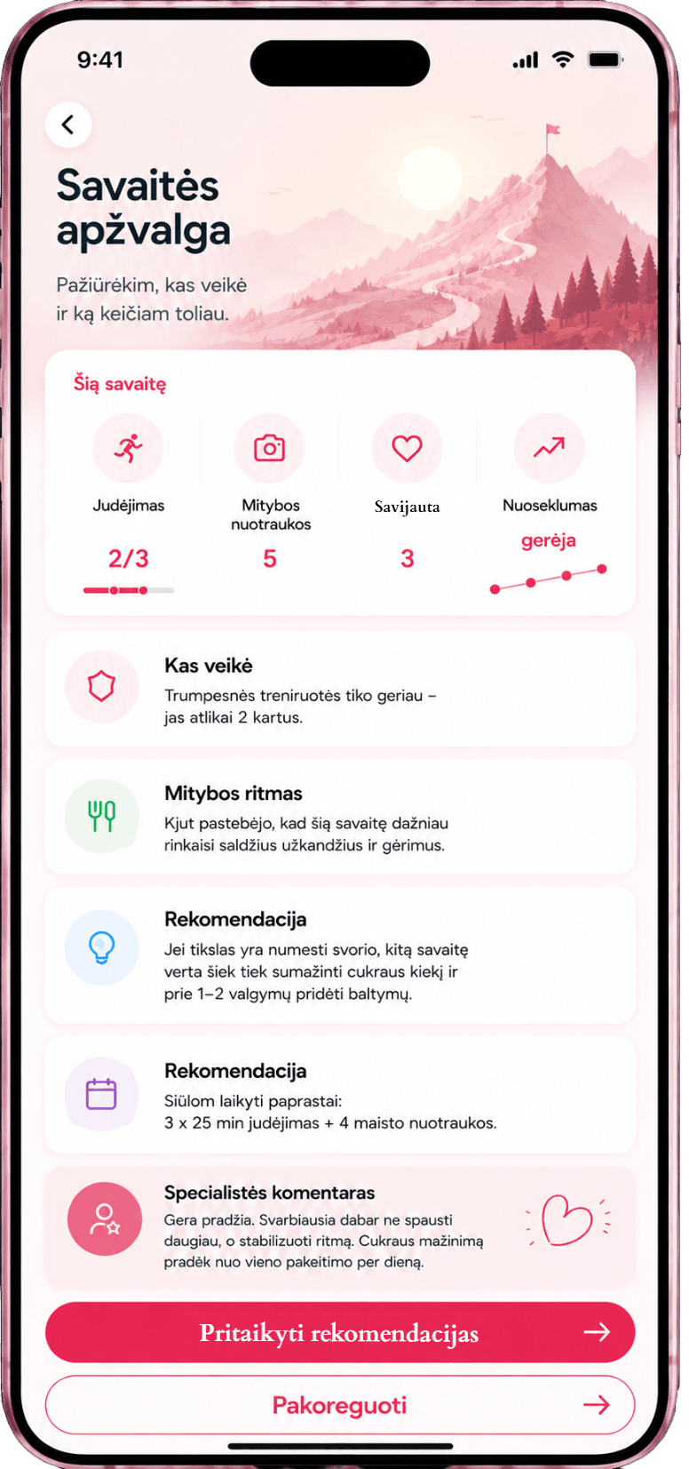 Kjut app - savaitės apžvalga su tendencijomis ir rekomendacijomis
